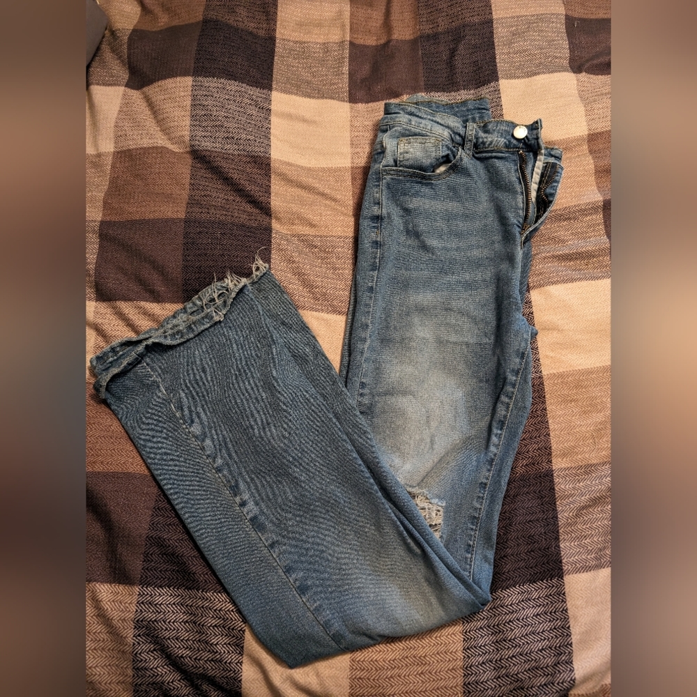 Women's Distressed Flare Jeans